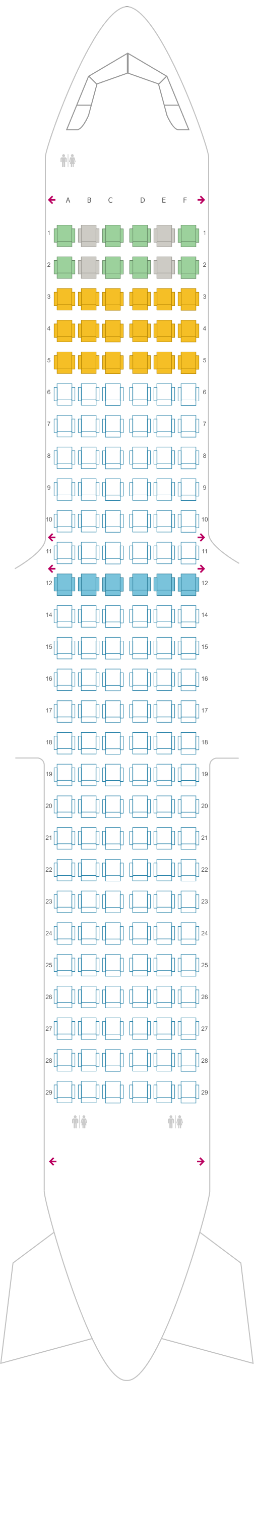 A320neo Seat Map Aircalin 3443